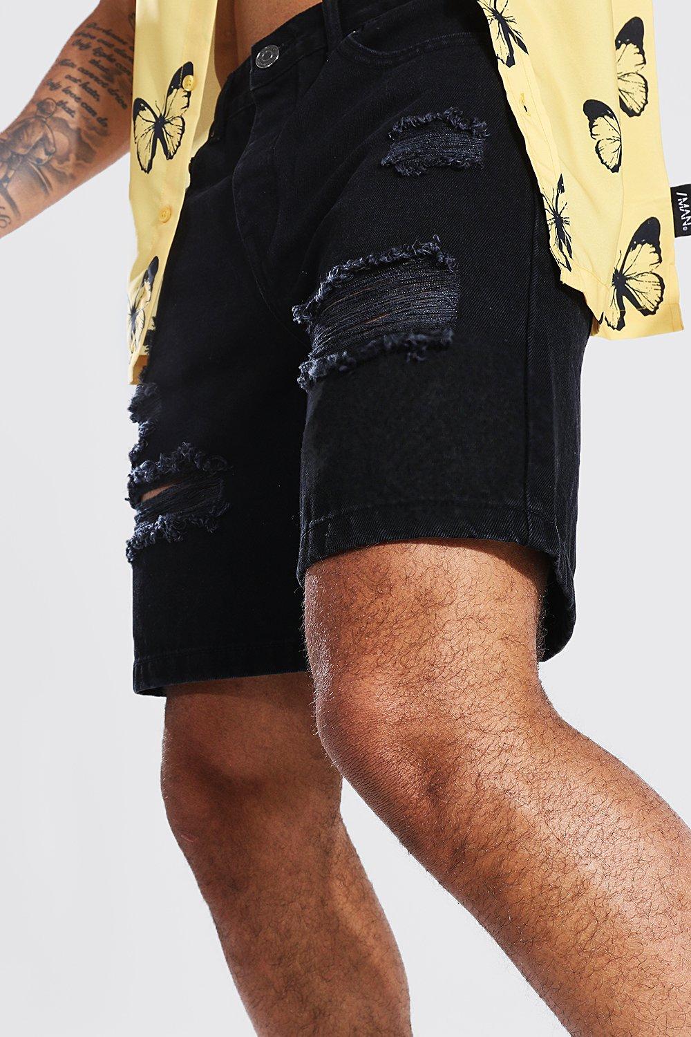 Black ripped hotsell shorts nz